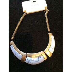 Macy's Gold-Tone  Collar Necklace With Faux Stone NWT